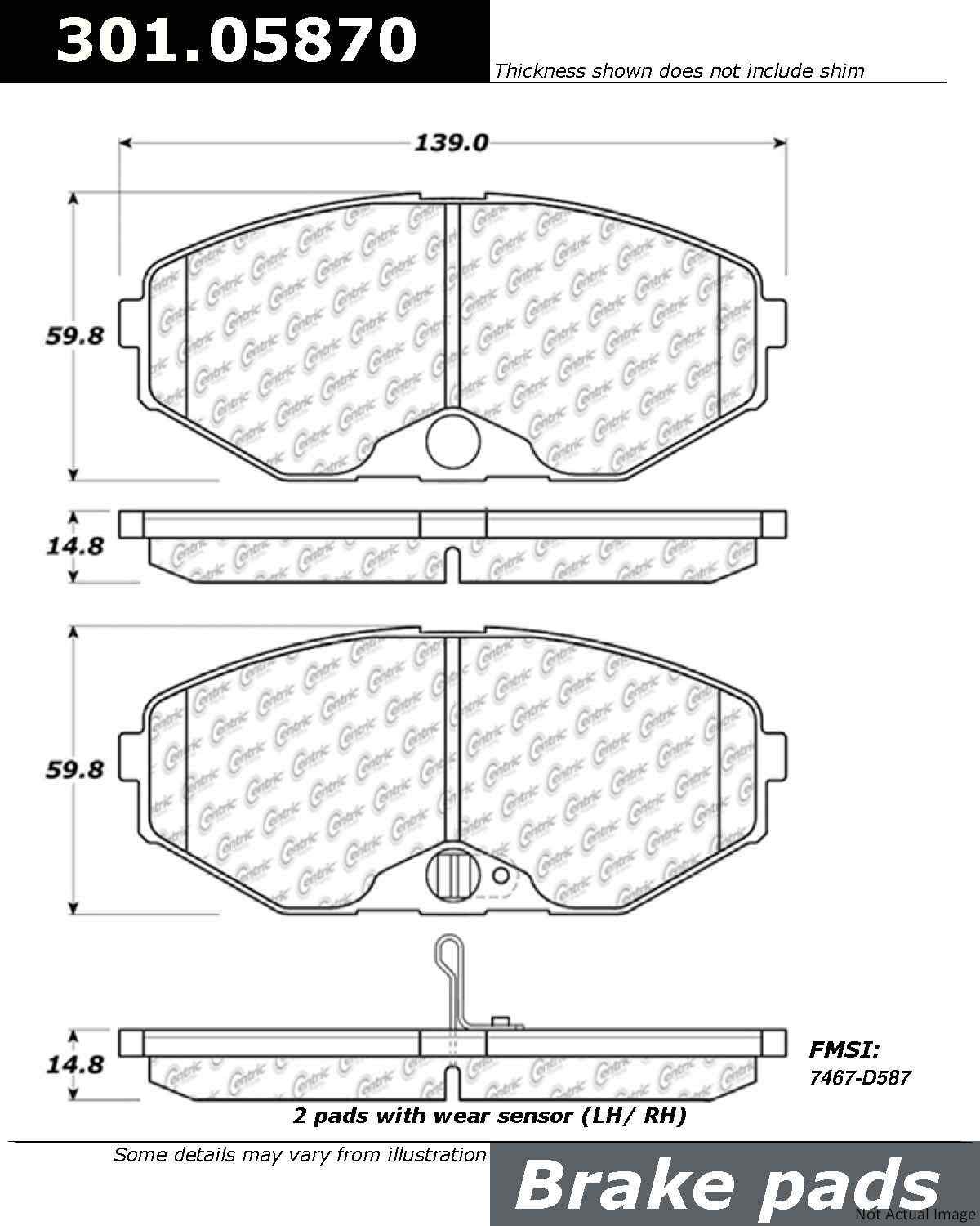 Stoptech Centric Centric Premium Ceramic Brake Pads 301.05870