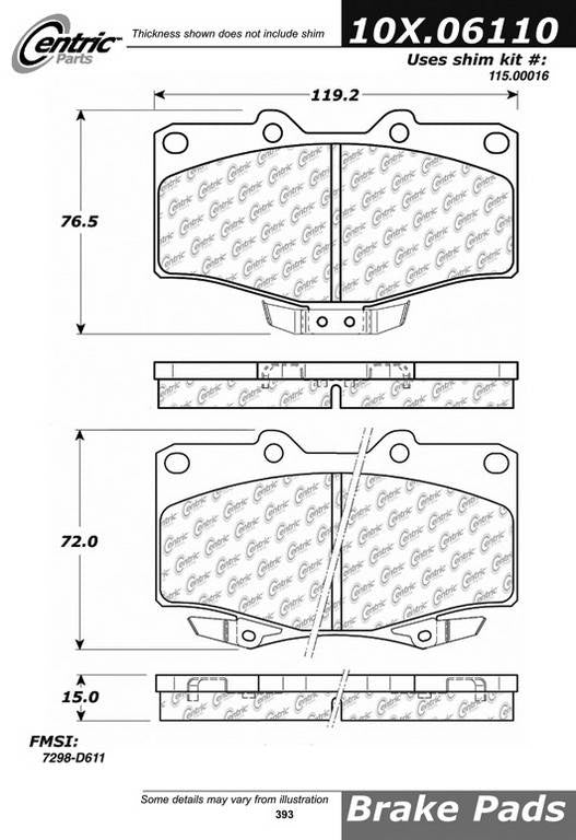 Stoptech Centric Centric Premium Ceramic Brake Pads 301.06110