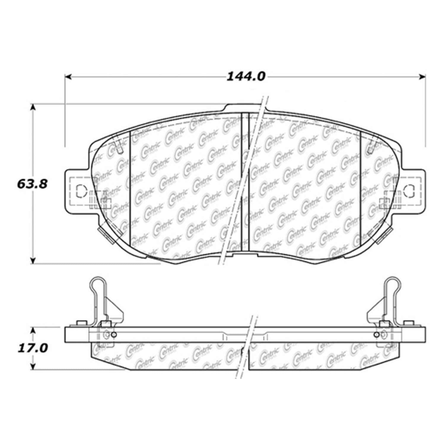 centric parts premium ceramic brake pads with shims and hardware  frsport 301.06190