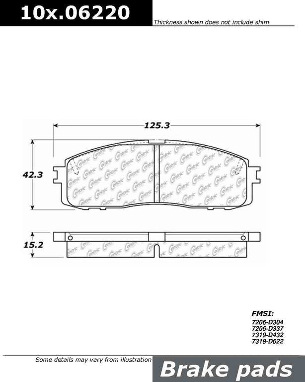 Stoptech Centric Centric Premium Ceramic Brake Pads 301.06220