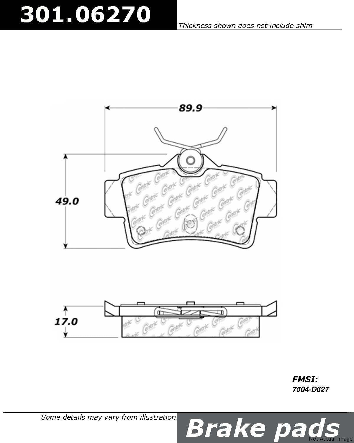 Stoptech Centric Centric Premium Ceramic Brake Pads 301.06270