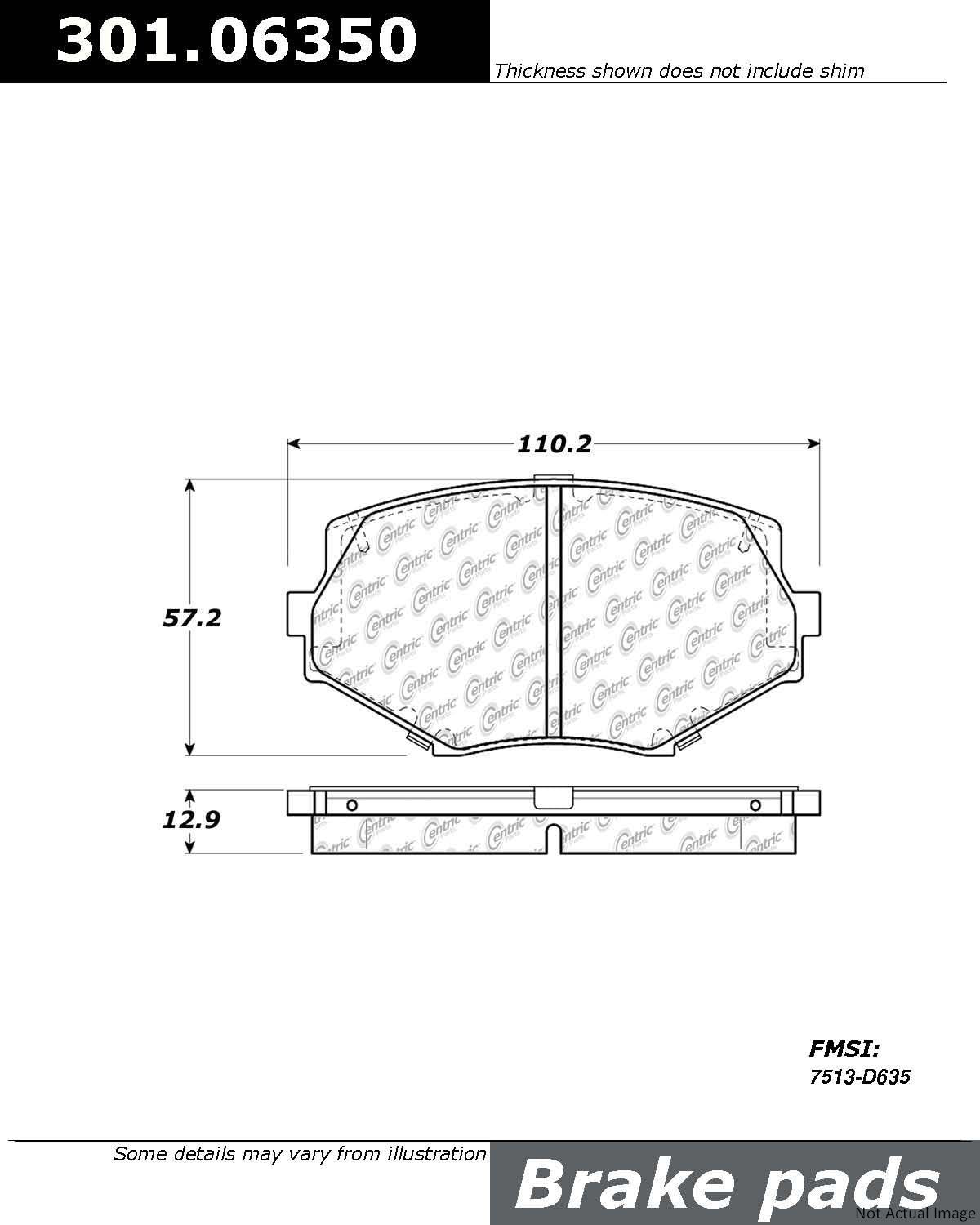 Stoptech Centric Centric Premium Ceramic Brake Pads 301.06350