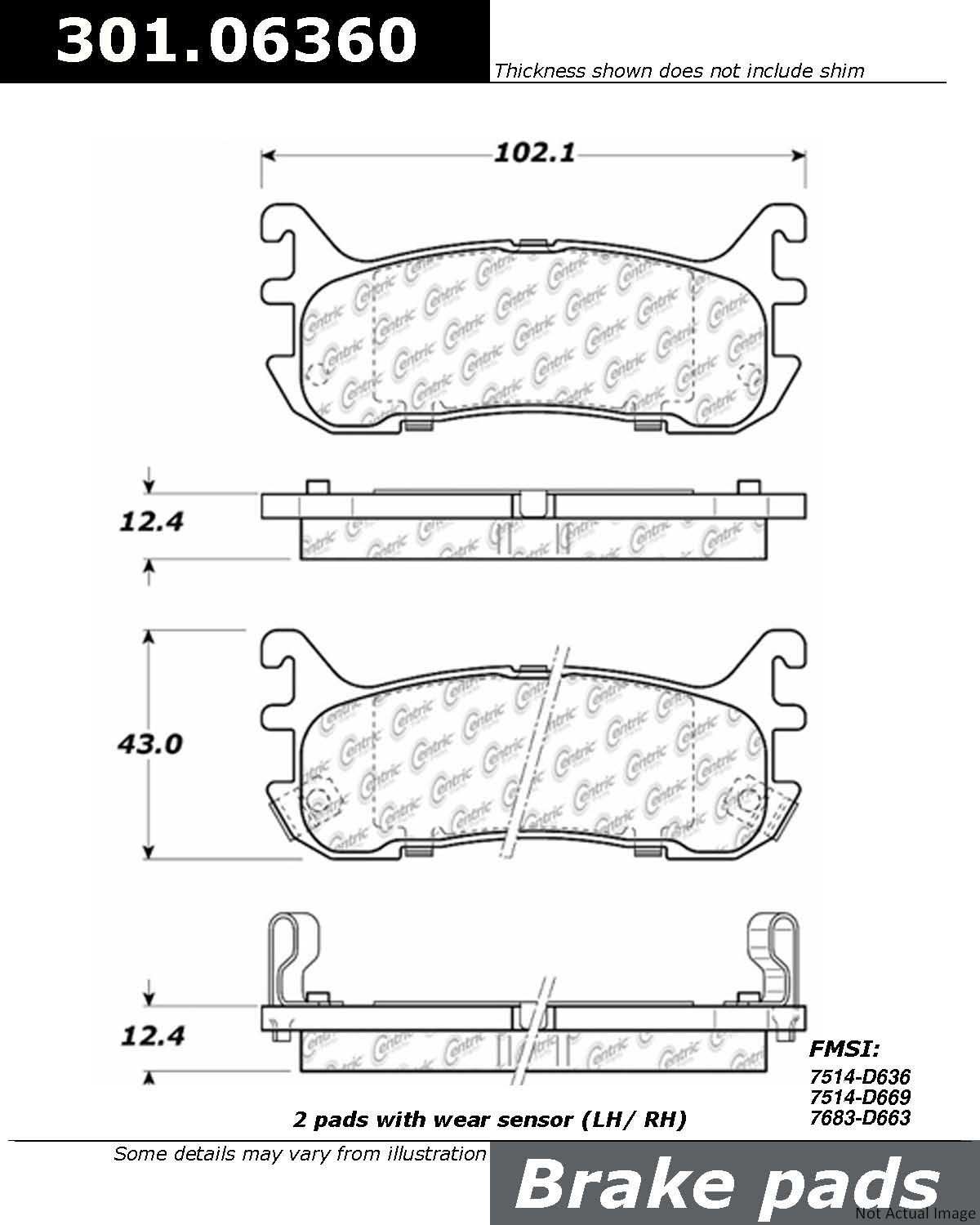 Stoptech Centric Centric Premium Ceramic Brake Pads 301.06360