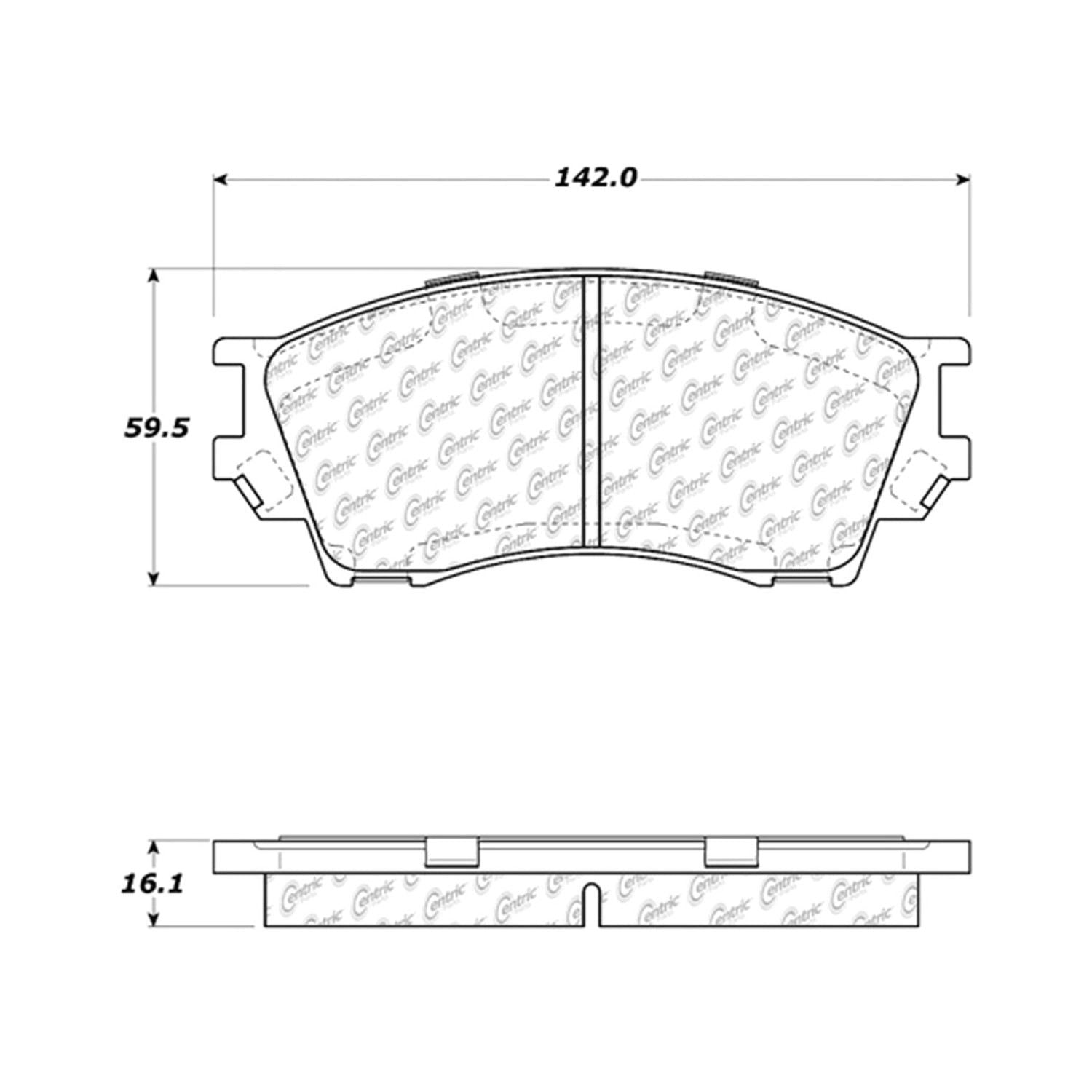 centric parts premium ceramic brake pads with shims and hardware  frsport 301.06430