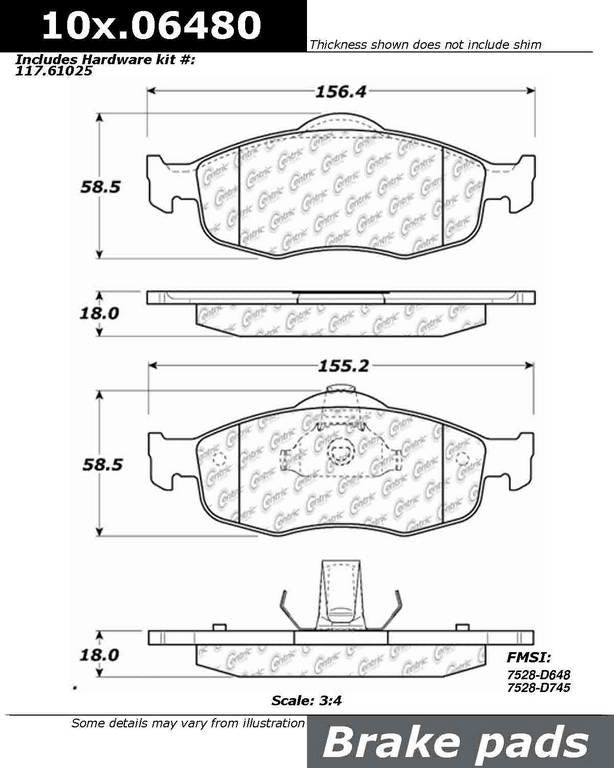 Stoptech Centric Centric Premium Ceramic Brake Pads 301.06480