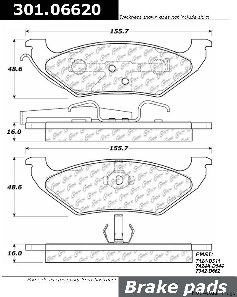 Stoptech Centric Centric Premium Ceramic Brake Pads 301.06620