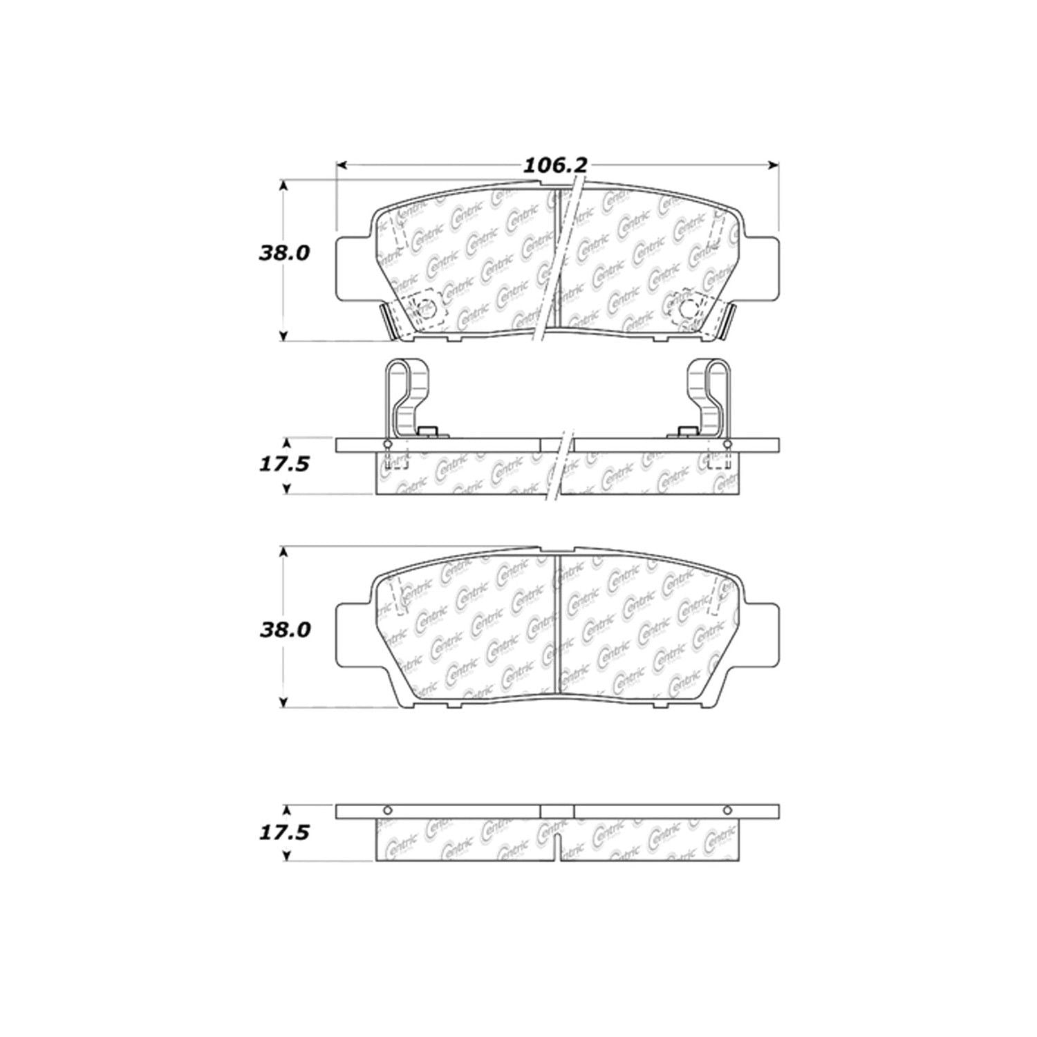 centric parts premium ceramic brake pads with shims and hardware  frsport 301.06720