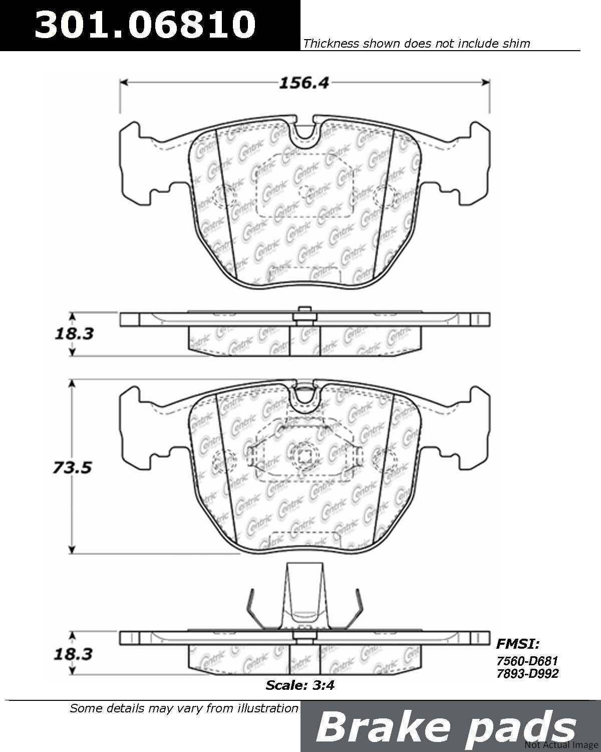 Stoptech Centric Centric Premium Ceramic Brake Pads 301.06810