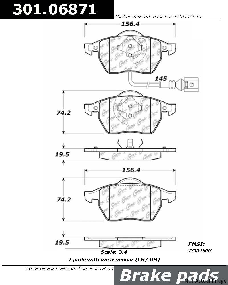 Stoptech Centric Centric Premium Ceramic Brake Pads 301.06871