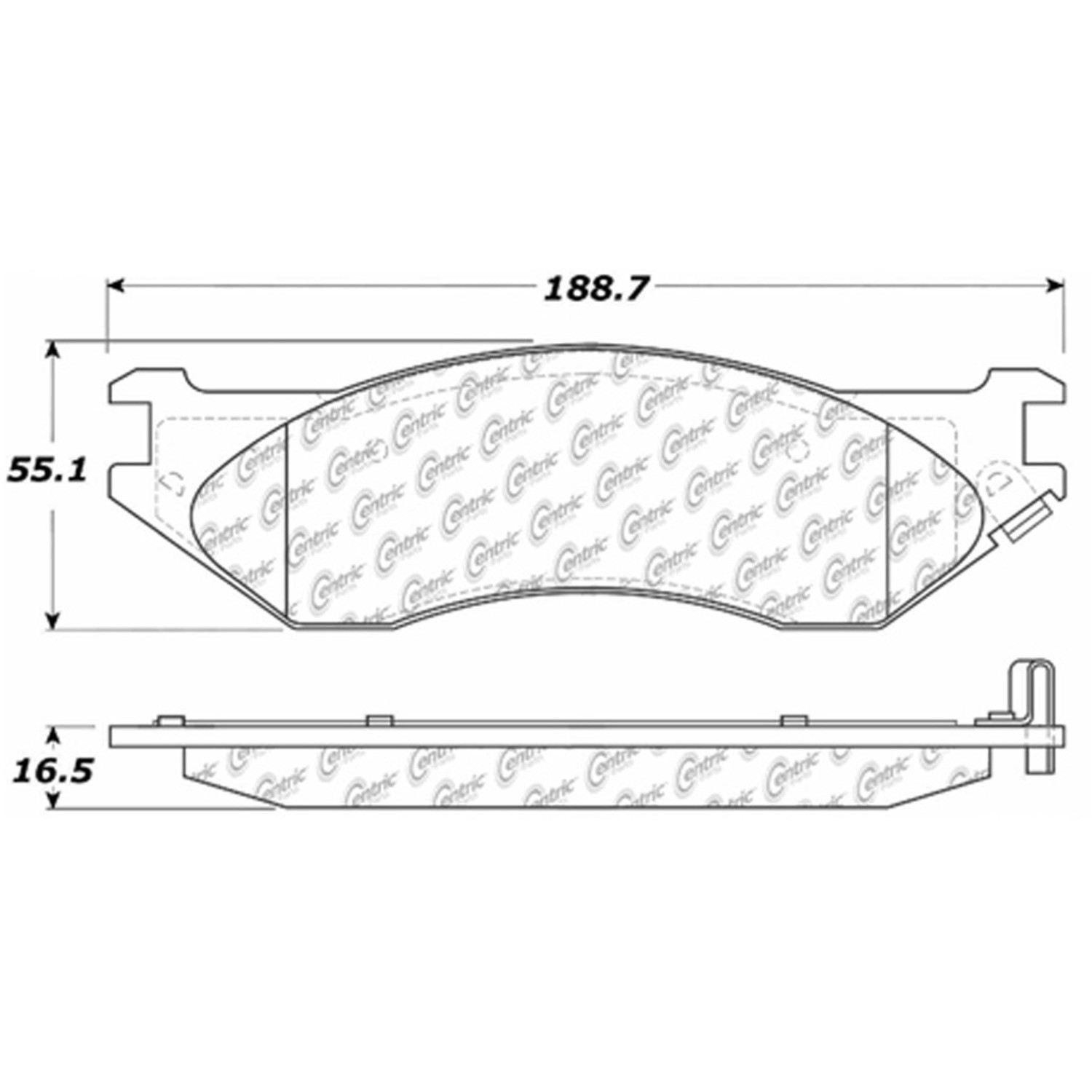 centric parts premium ceramic brake pads with shims and hardware  frsport 301.07020