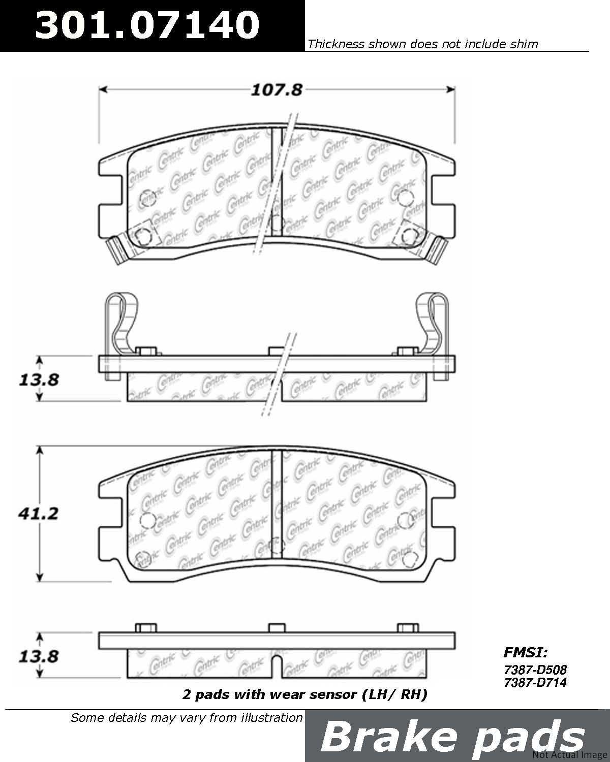 Stoptech Centric 00-05 Pontiac Bonneville / 94-96 Grand Prix Rear Centric Premium Ceramic Brake Pads 301.07140