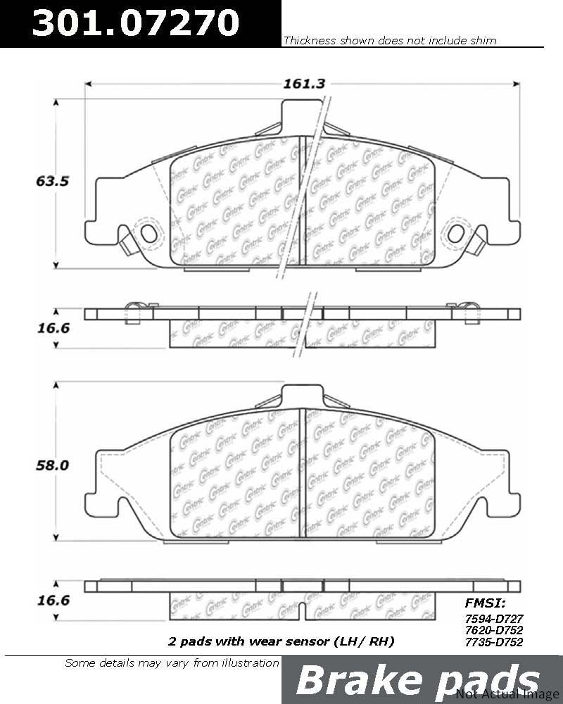 Stoptech Centric 97-03 Chevrolet Malibu / 99-04 Oldsmobile Alero Front Centric Premium Ceramic Brake Pads 301.07270