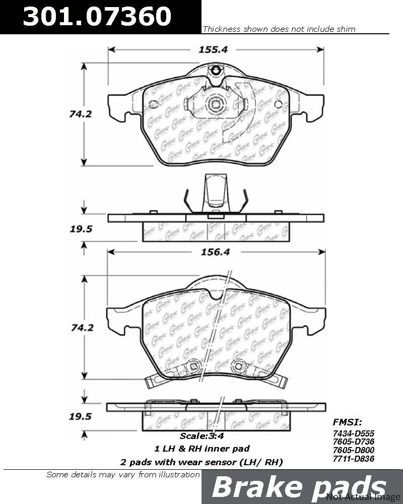 Stoptech Centric Centric Premium Ceramic Brake Pads 301.07360