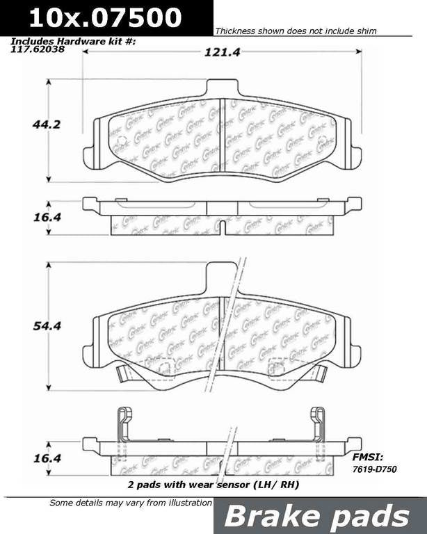 Stoptech Centric Centric Premium Ceramic Brake Pads 301.07500