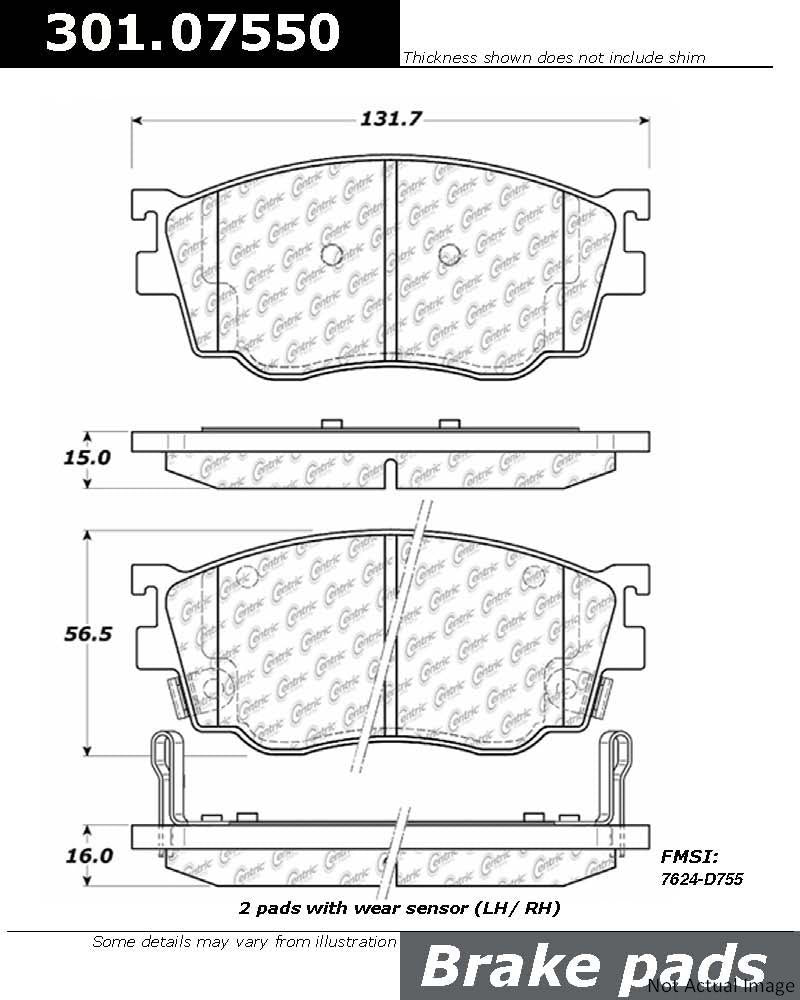 Stoptech Centric Centric Premium Ceramic Brake Pads 301.07550