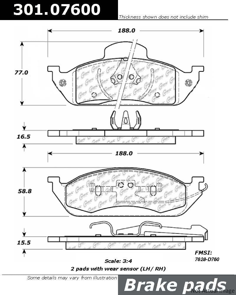 Stoptech Centric Centric Premium Ceramic Brake Pads 301.07600