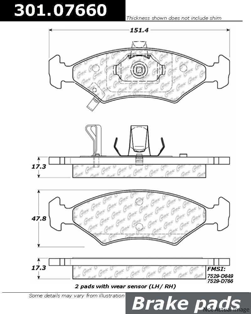 Stoptech Centric Centric Premium Ceramic Brake Pads 301.07660