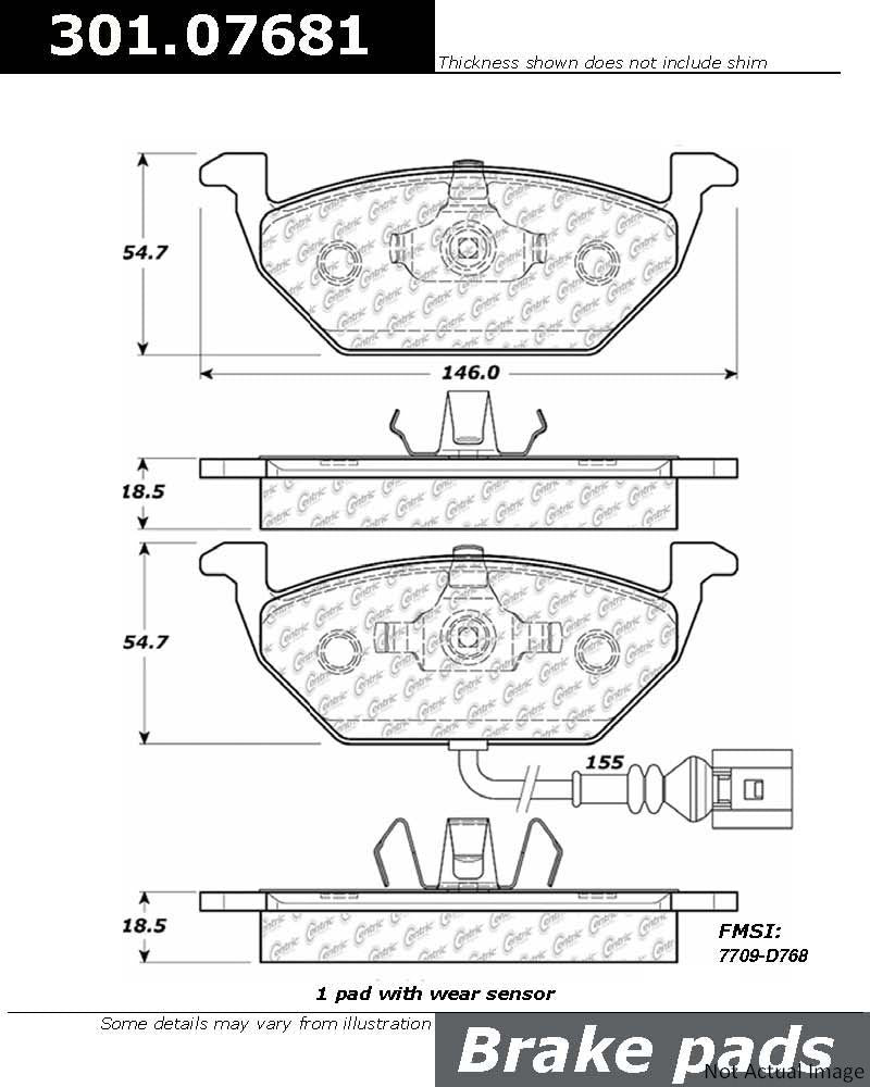 Stoptech Centric Centric Premium Ceramic Brake Pads 301.07681