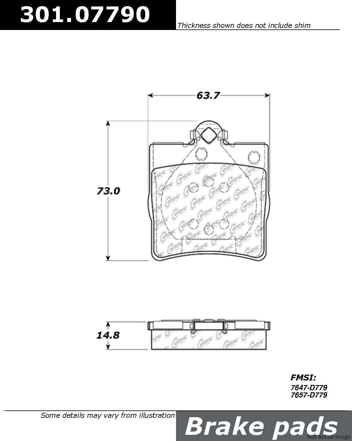 Stoptech Centric Centric Premium Ceramic Brake Pads 301.07790