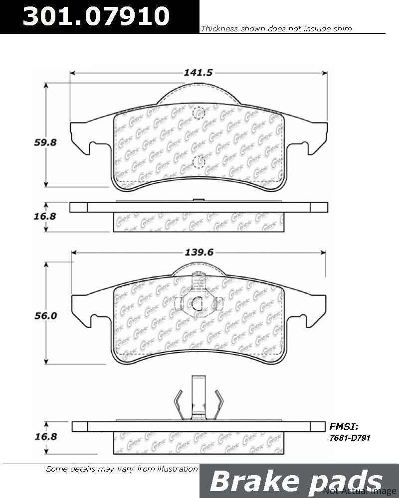 Stoptech Centric Centric Premium Ceramic Brake Pads 301.07910