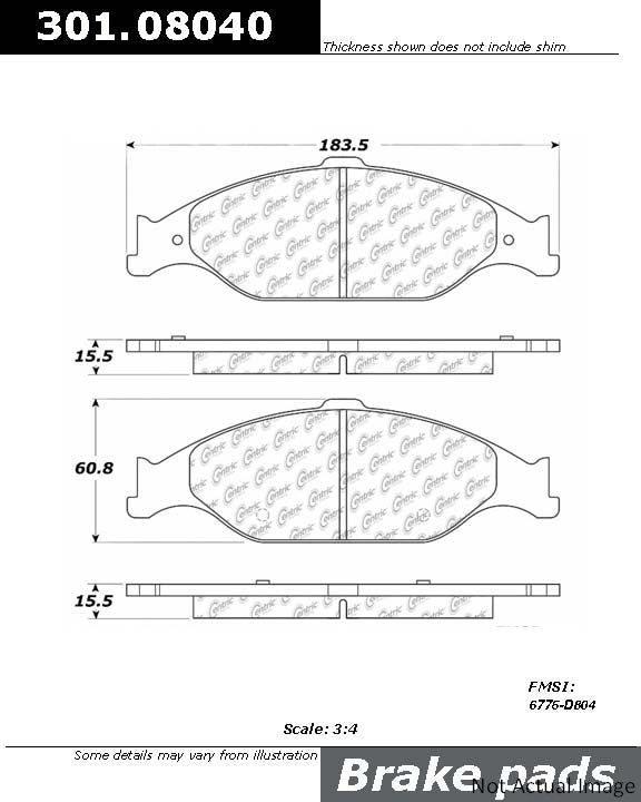 Stoptech Centric Centric Premium Ceramic Brake Pads 301.08040