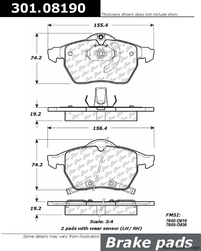 Stoptech Centric Centric Premium Ceramic Brake Pads 301.08190