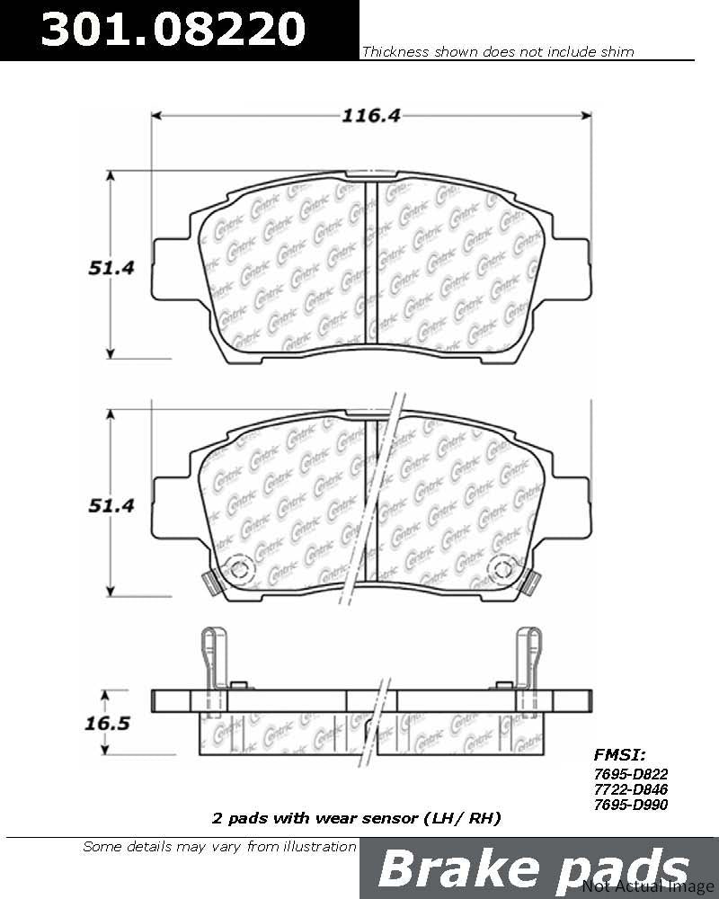 Stoptech Centric Centric Premium Ceramic Brake Pads 301.08220