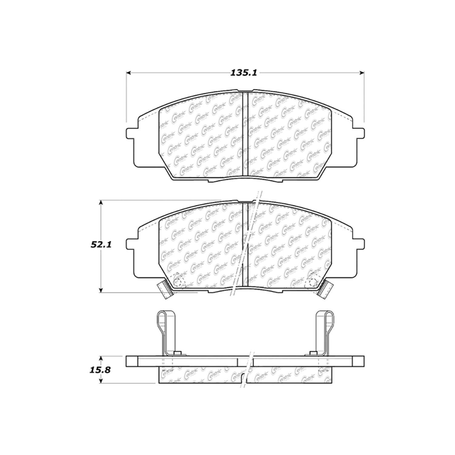 centric parts premium ceramic brake pads with shims and hardware  frsport 301.08290