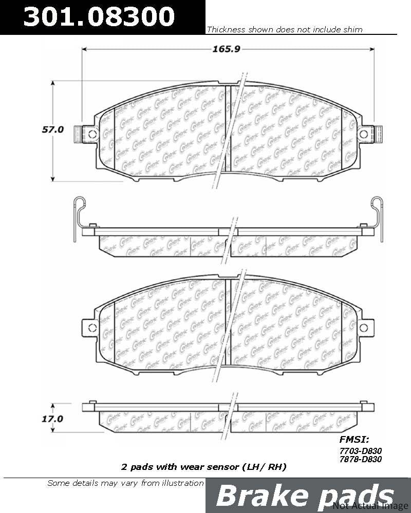 Stoptech Centric Centric Premium Ceramic Brake Pads 301.08300