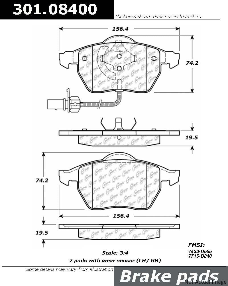 Stoptech Centric Centric Premium Ceramic Brake Pads 301.08400