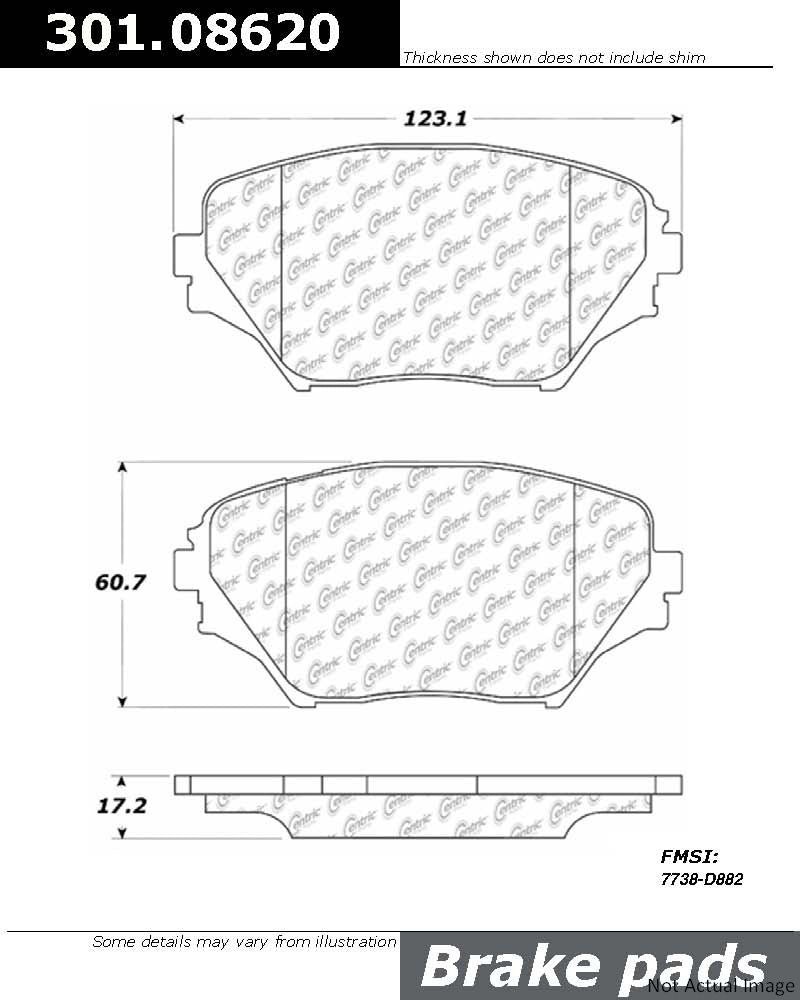 Stoptech Centric Centric Premium Ceramic Brake Pads 301.08620