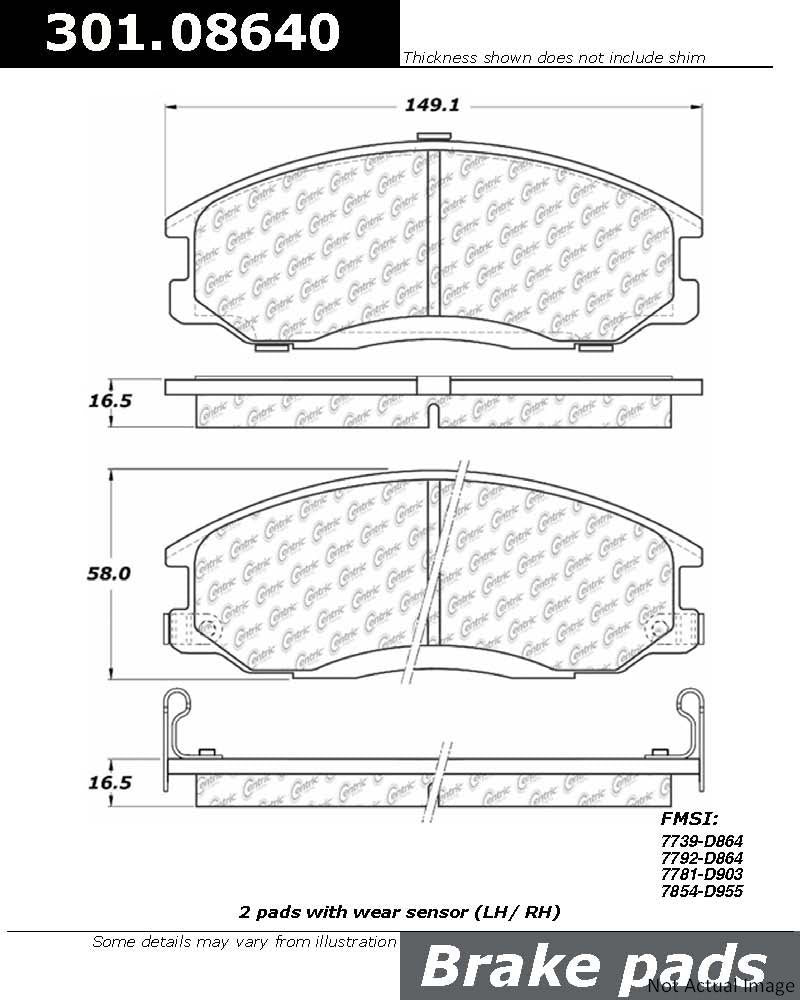 Stoptech Centric Centric Premium Ceramic Brake Pads 301.08640