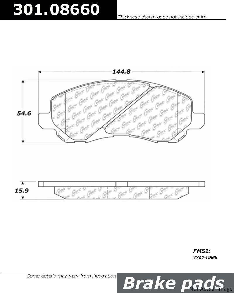 Stoptech Centric 07-10 Jeep Compass/Patriot Front Centric Premium Ceramic Brake Pads 301.08660