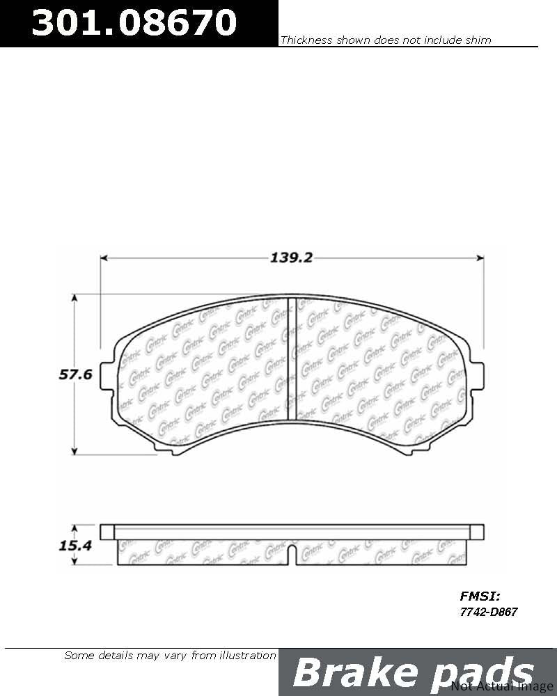 Stoptech Centric Centric Premium Ceramic Brake Pads 301.08670