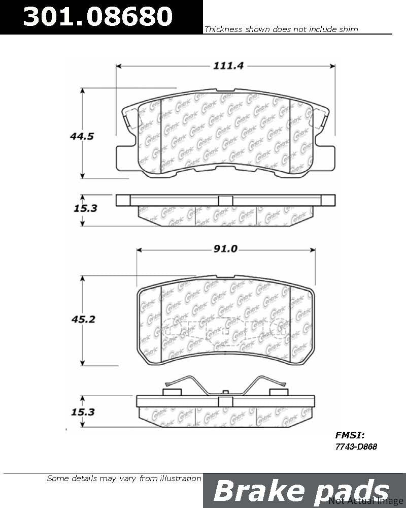 Stoptech Centric Centric Premium Ceramic Brake Pads 301.08680