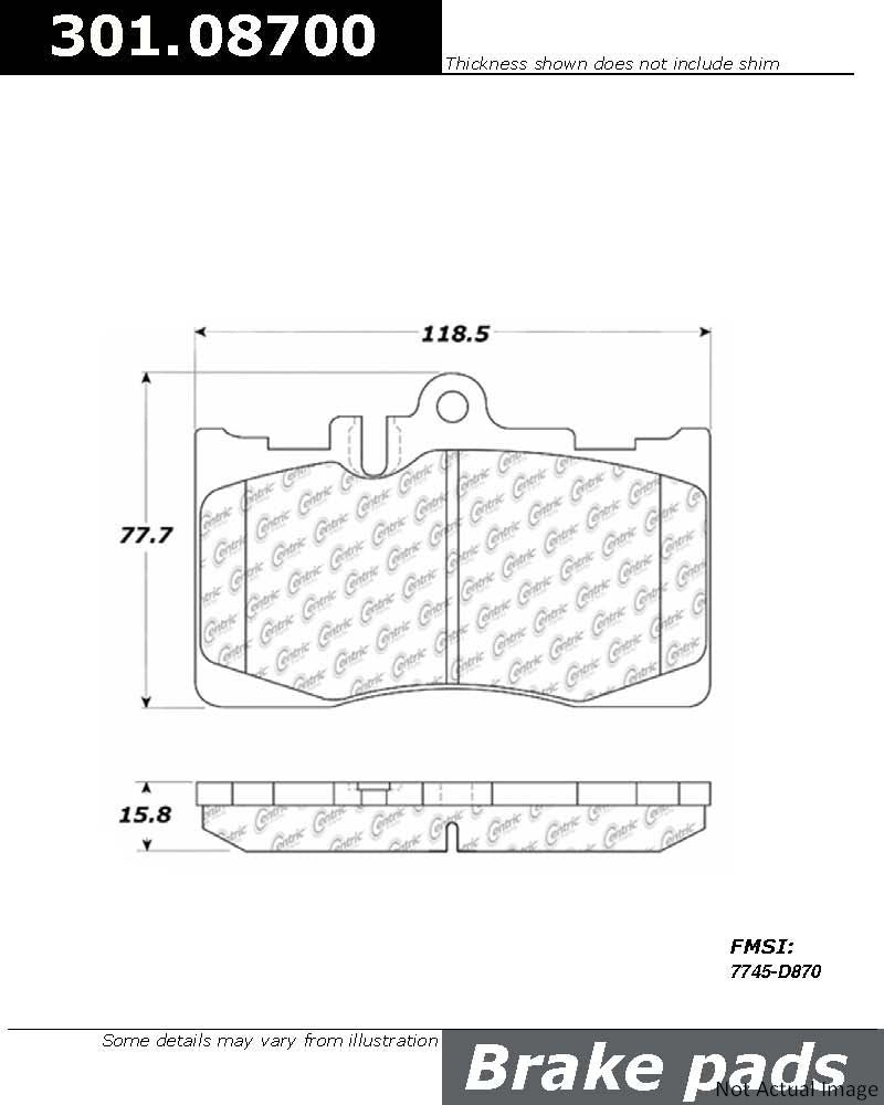 Stoptech Centric Centric Premium Ceramic Brake Pads 301.08700