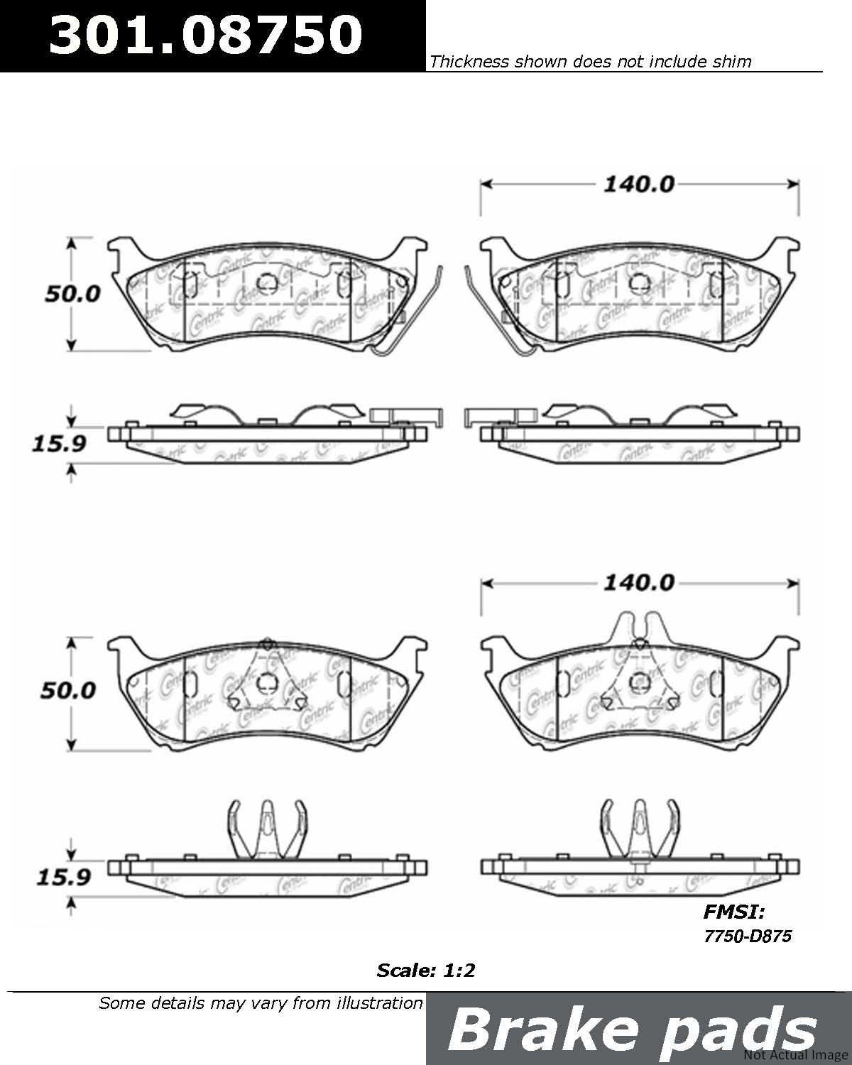 Stoptech Centric Centric Premium Ceramic Brake Pads 301.08750