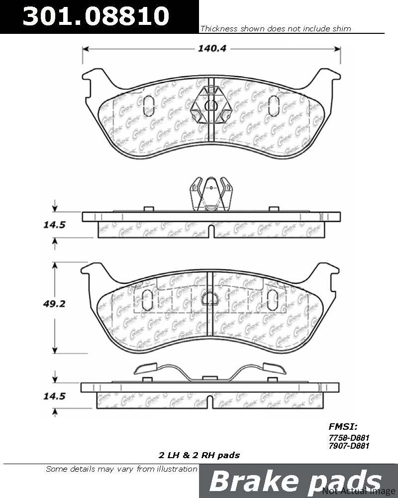 Stoptech Centric Centric Premium Ceramic Brake Pads 301.08810