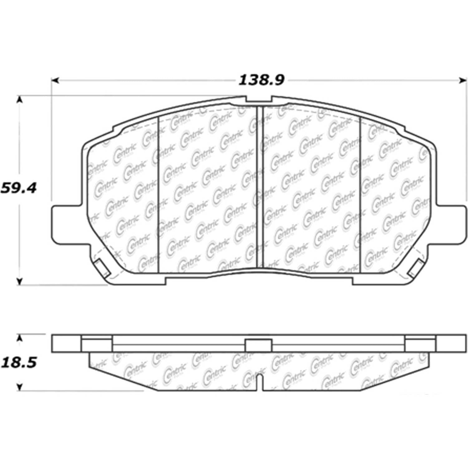 centric parts premium ceramic brake pads with shims and hardware  frsport 301.08840