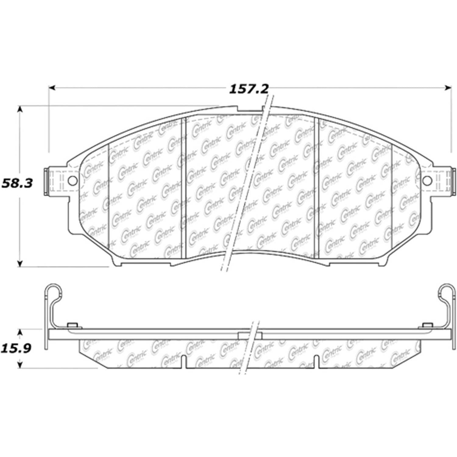 centric parts premium ceramic brake pads with shims and hardware  frsport 301.08880