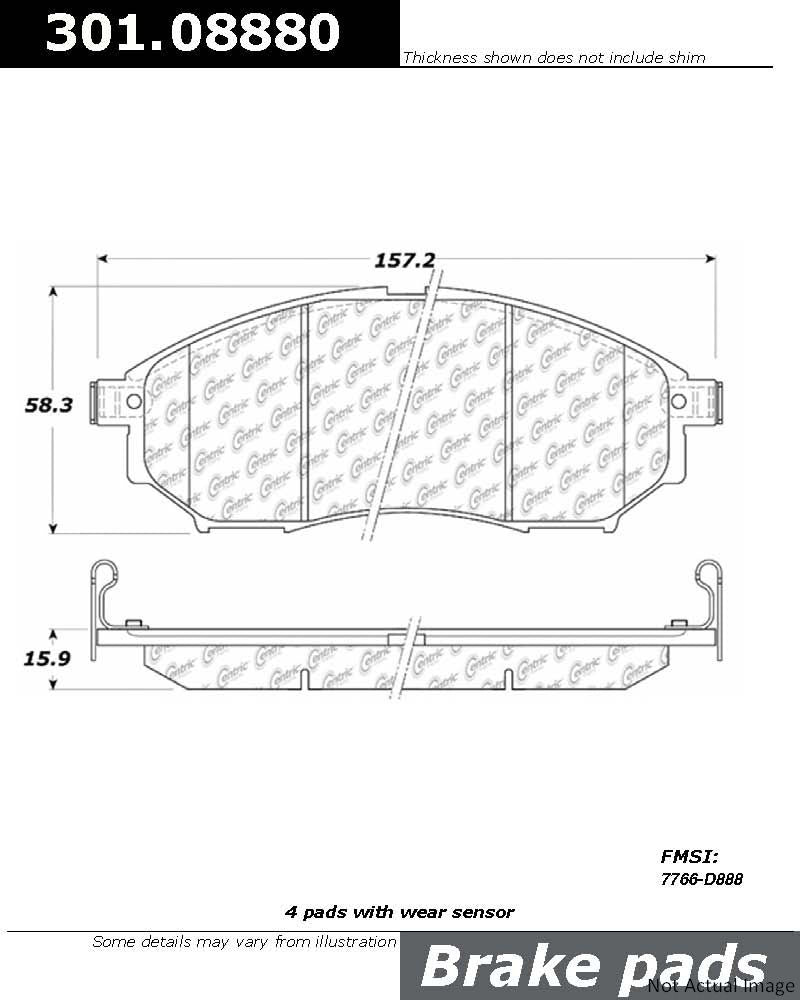 Stoptech Centric Centric Premium Ceramic Brake Pads 301.08880