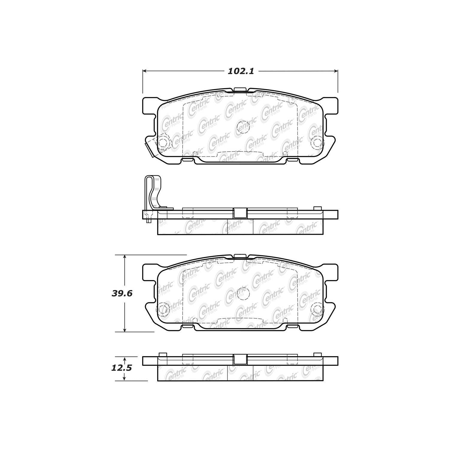 centric parts premium ceramic brake pads with shims and hardware  frsport 301.08910