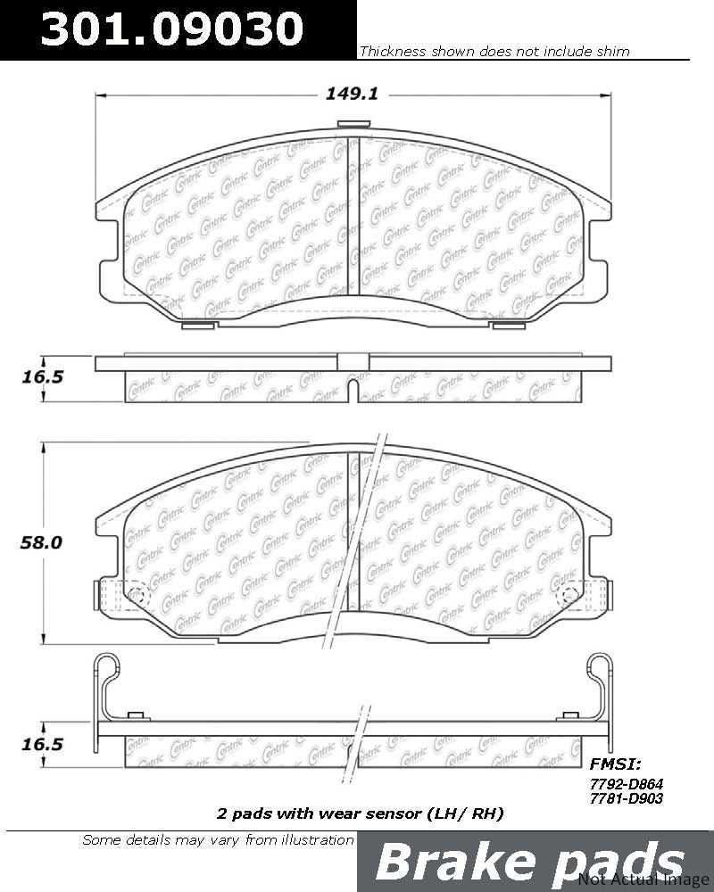 Stoptech Centric Centric Premium Ceramic Brake Pads 301.09030