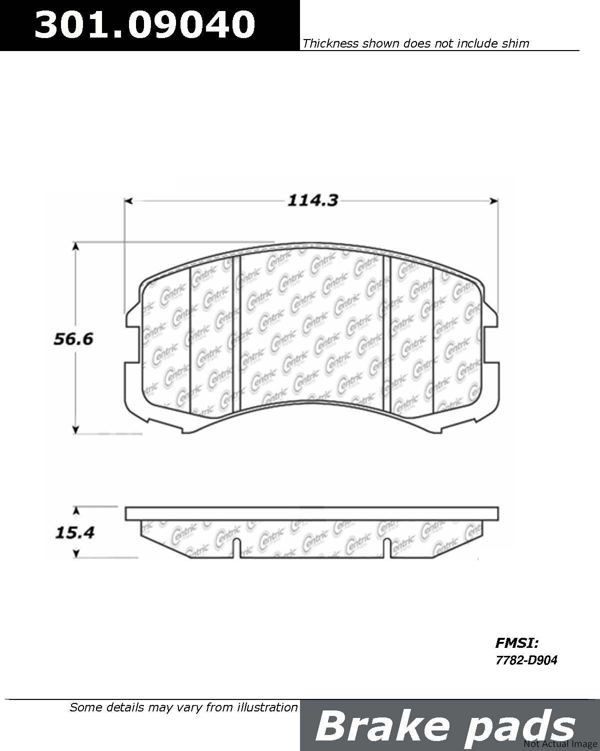 Stoptech Centric Centric Premium Ceramic Brake Pads 301.09040