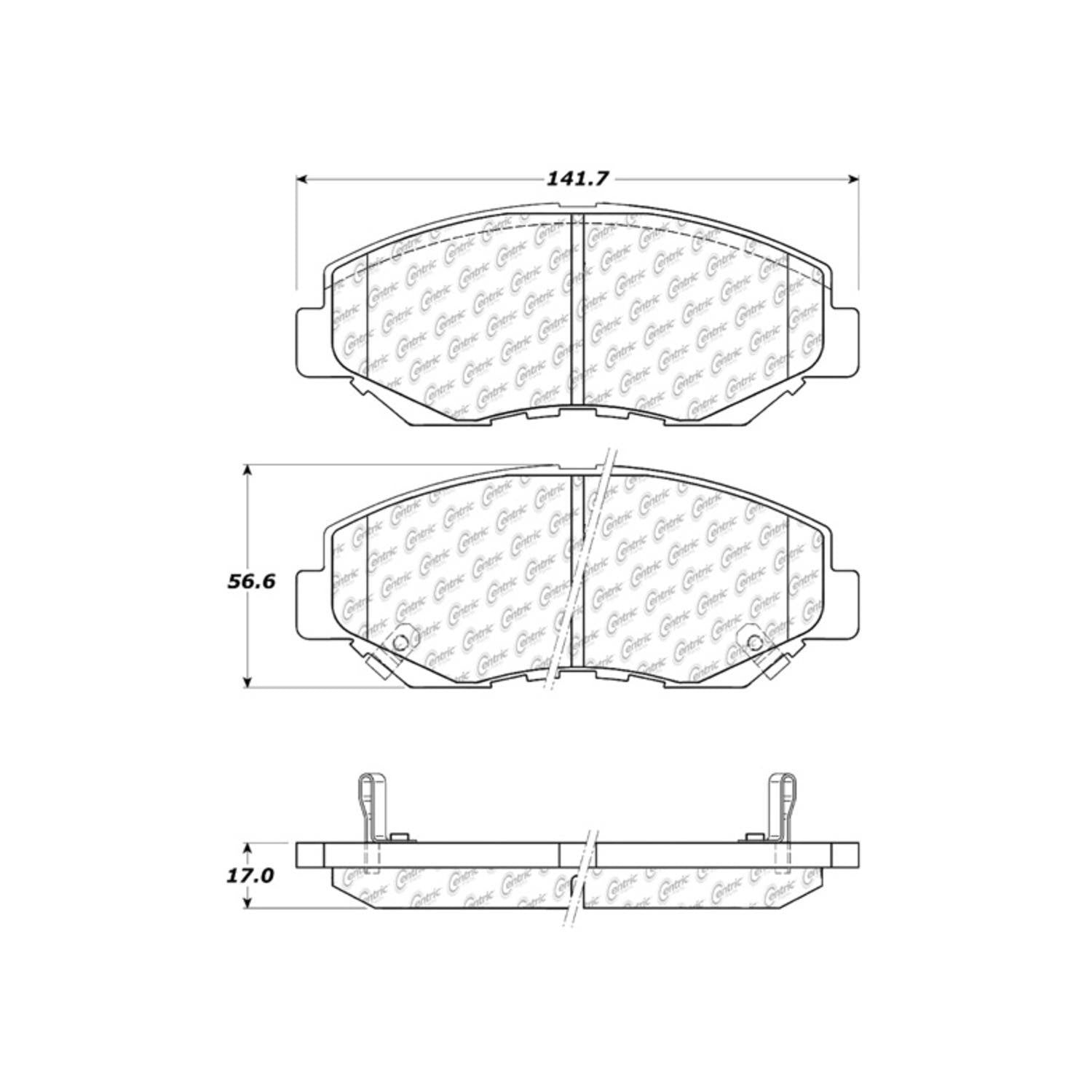 centric parts premium ceramic brake pads with shims and hardware  frsport 301.09140