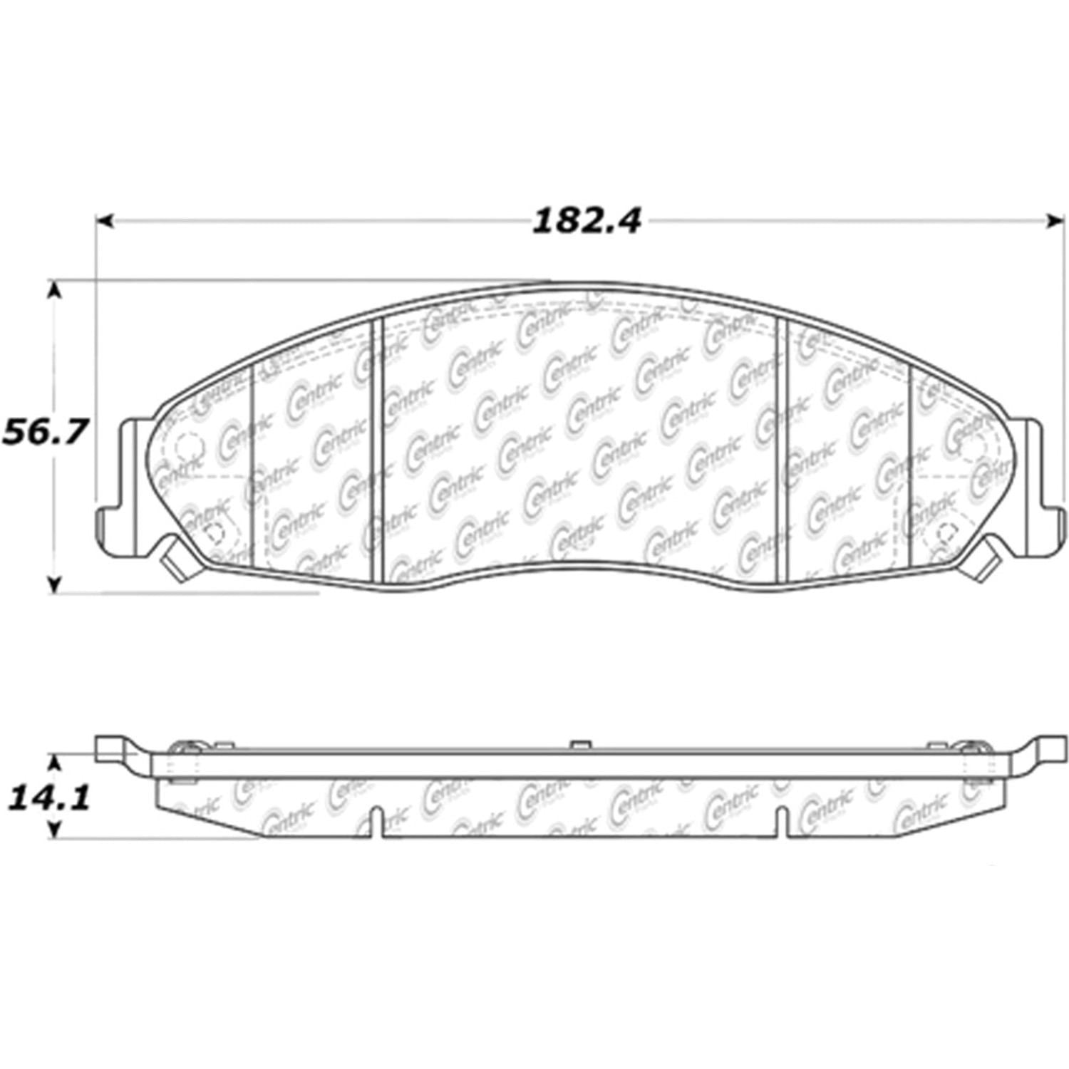 centric parts premium ceramic brake pads with shims and hardware  frsport 301.09210