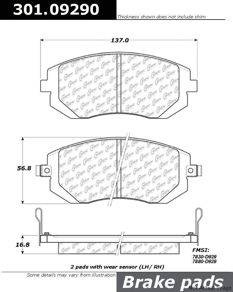 Stoptech Centric 02-08 Subaru Impreza / 02-07 Forester Front Centric Premium Ceramic Brake Pads 301.09290