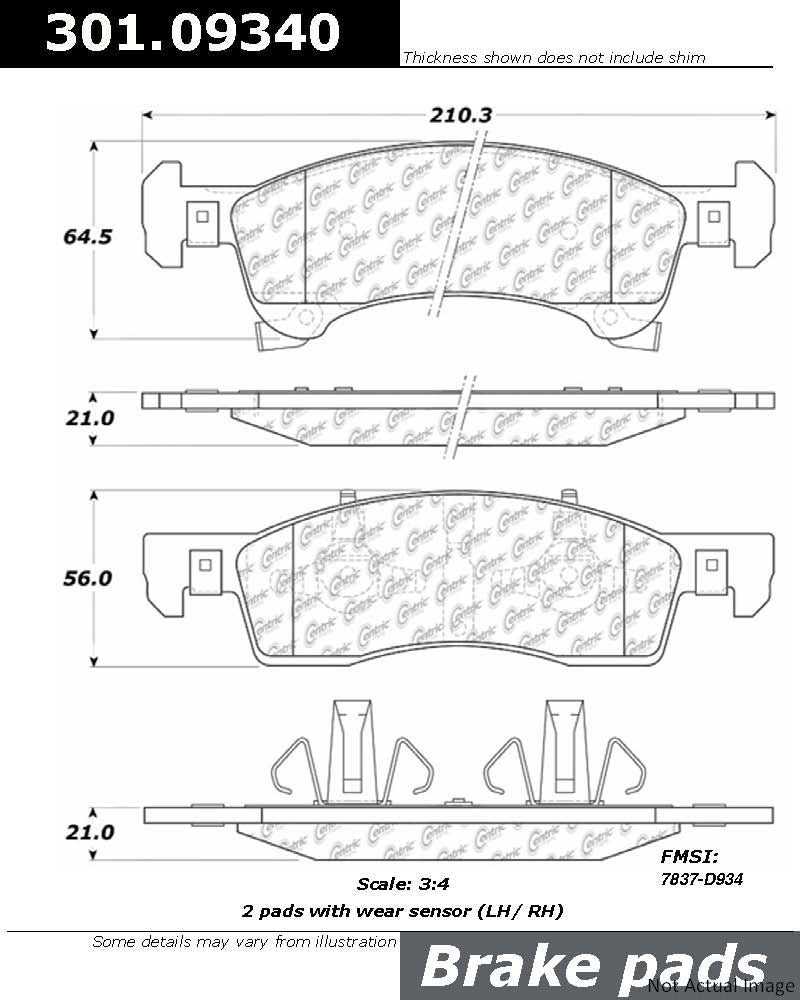 Stoptech Centric Centric Premium Ceramic Brake Pads 301.09340