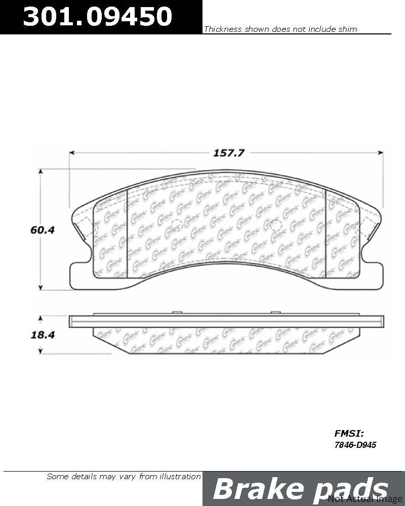 Stoptech Centric Centric Premium Ceramic Brake Pads 301.09450