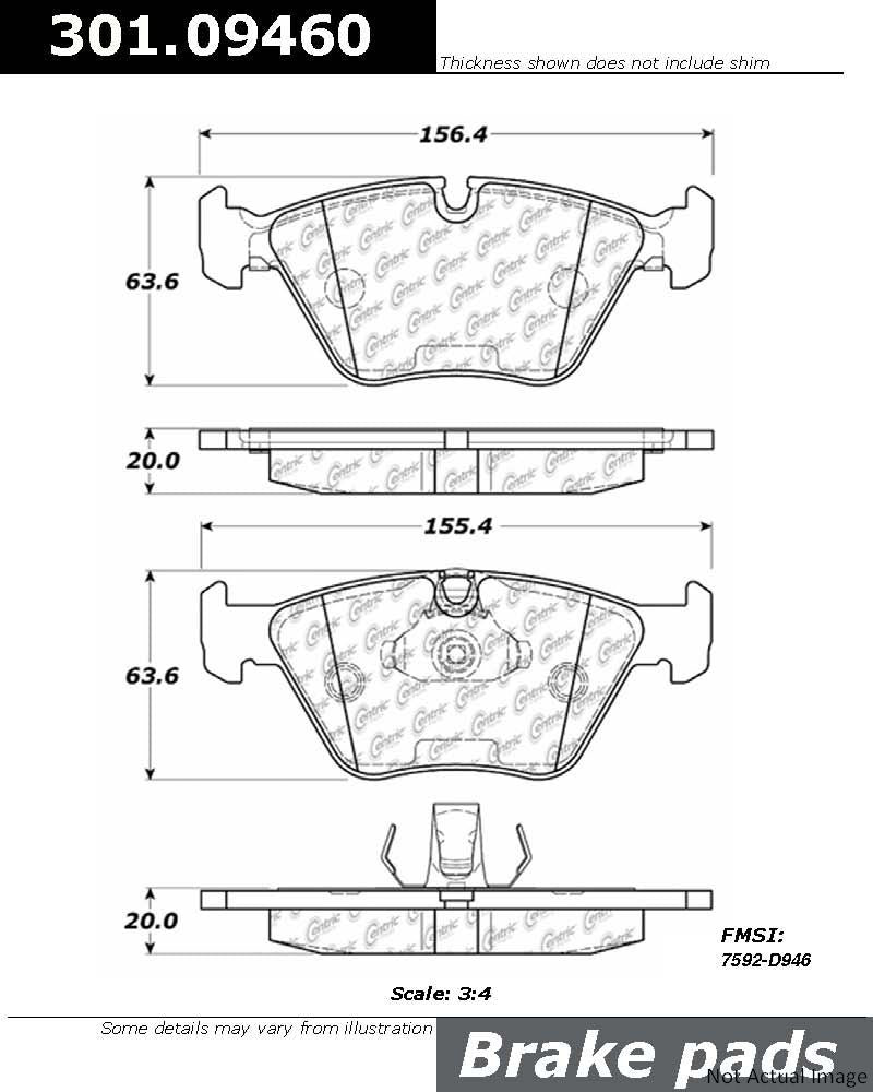 Stoptech Centric Centric Premium Ceramic Brake Pads 301.09460